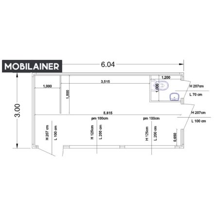 Büfé konténer antracit színü