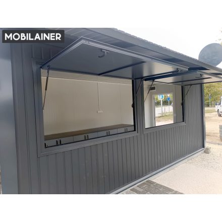 Büfé konténer antracit színü