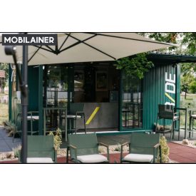 Büfé konténer zöld színű