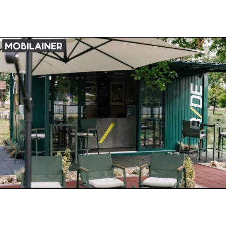 Büfé konténer zöld színű