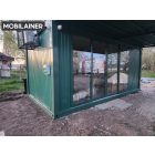 Büfé konténer zöld színű