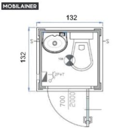 WC-KONTAJNER 132x132 cm