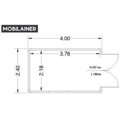 400x240 Tároló dupla ajtó - Deacon