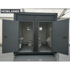 Férfi és női Duo Szaniter konténer 2 WC+ 2 Piszoár + 2 Mosdó + 2 Bojler 240x120x260